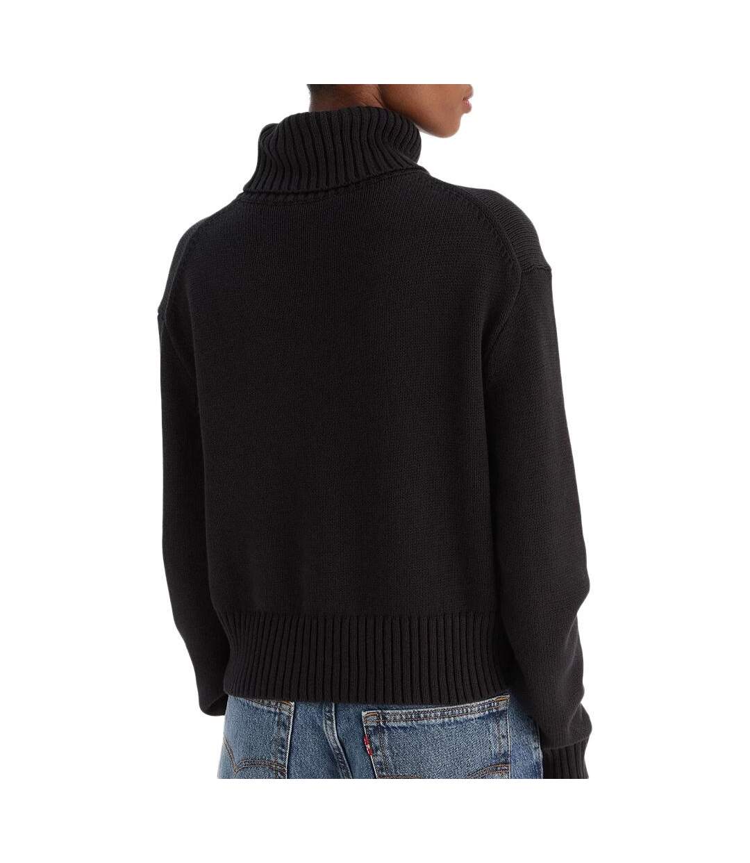 Pull noir femme calvin klein jeans chenille-2
