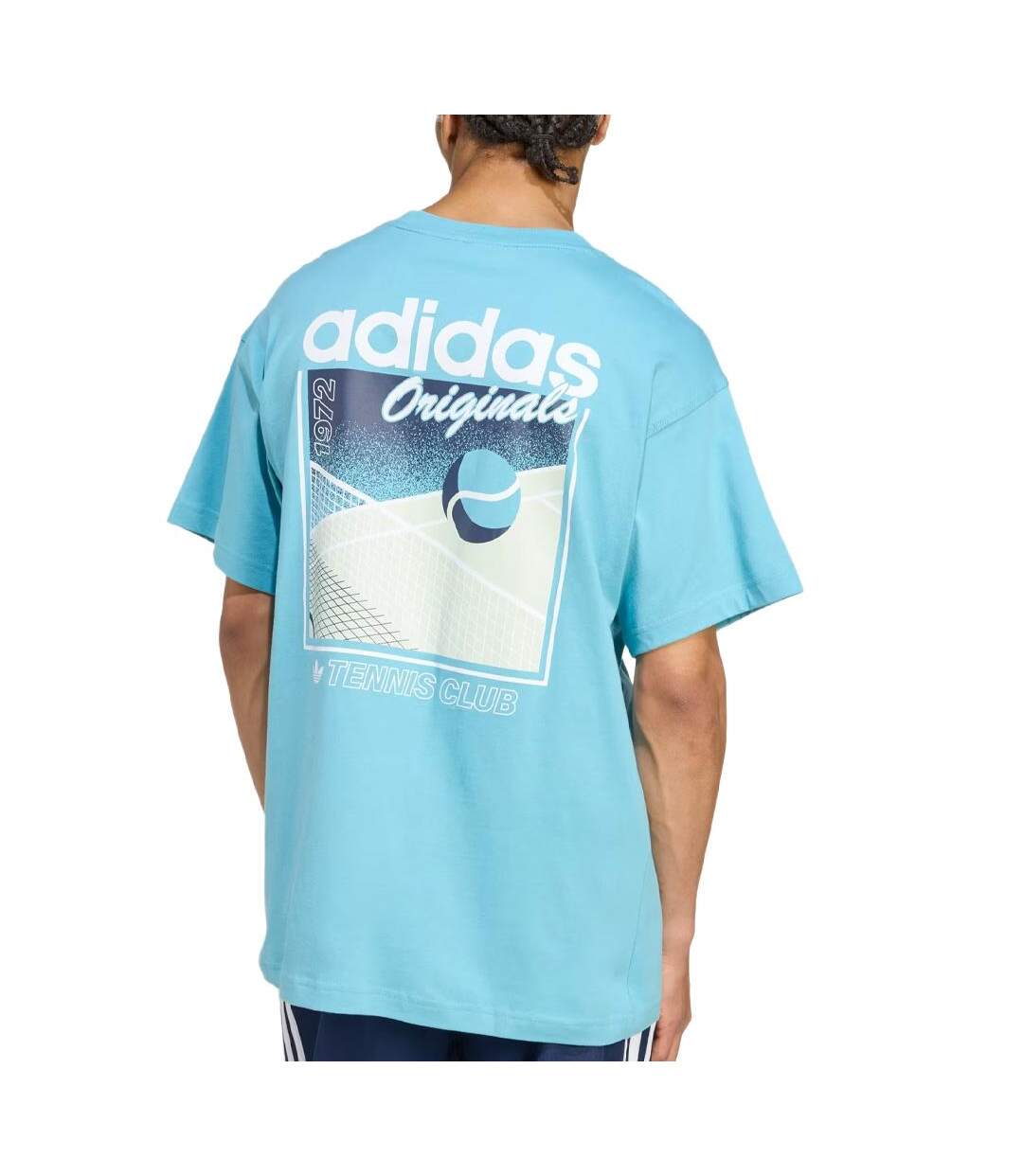 T-shirt bleu homme adidas tennis club-2