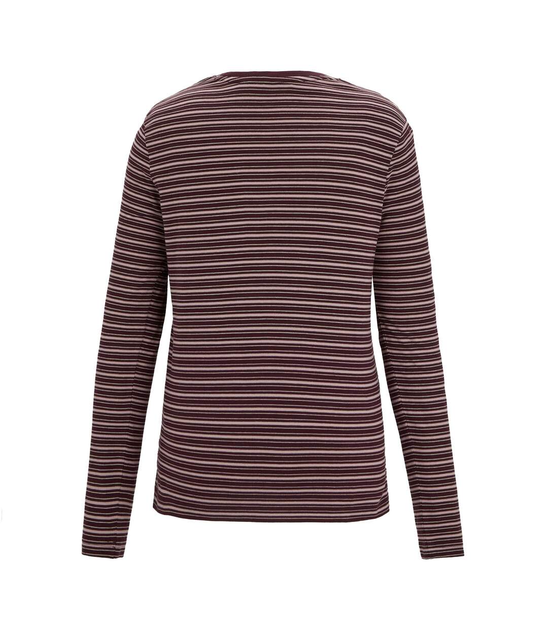 T-shirt Manches Longues Motif/style À Rayures Federica Femme Pourpre Lilas Clair Beige Clair Regatta-4
