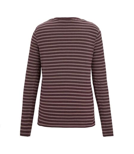 T-shirt Manches Longues Motif/style À Rayures Federica Femme Pourpre Lilas Clair Beige Clair Regatta