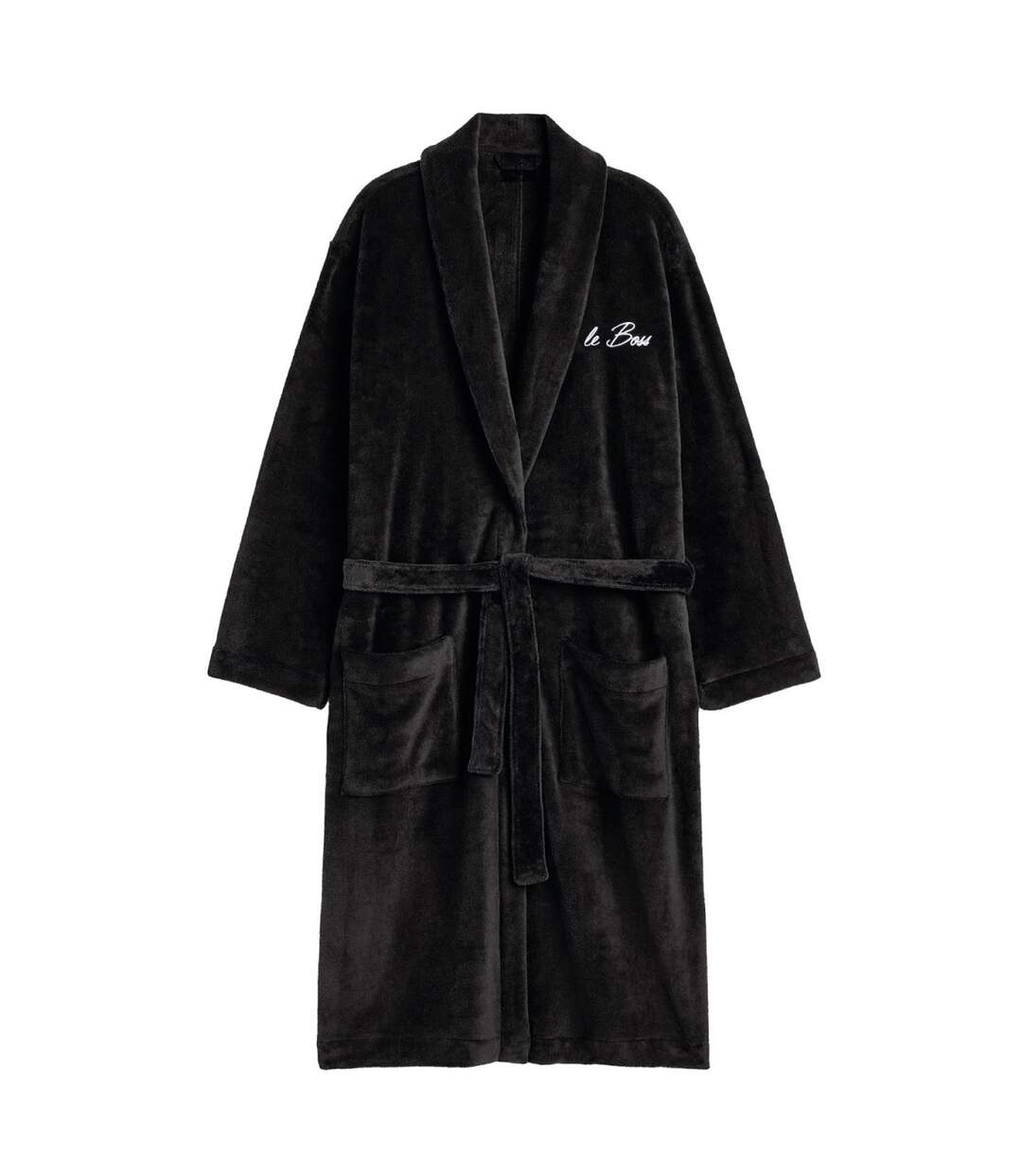 Robe de Chambre Polaire Le Boss Noir-1