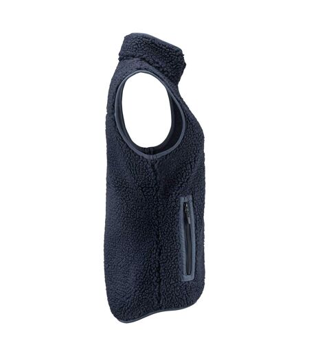 Womens/ladies Kingsley Sherpa Fleece Gilet Navy James Harvest
