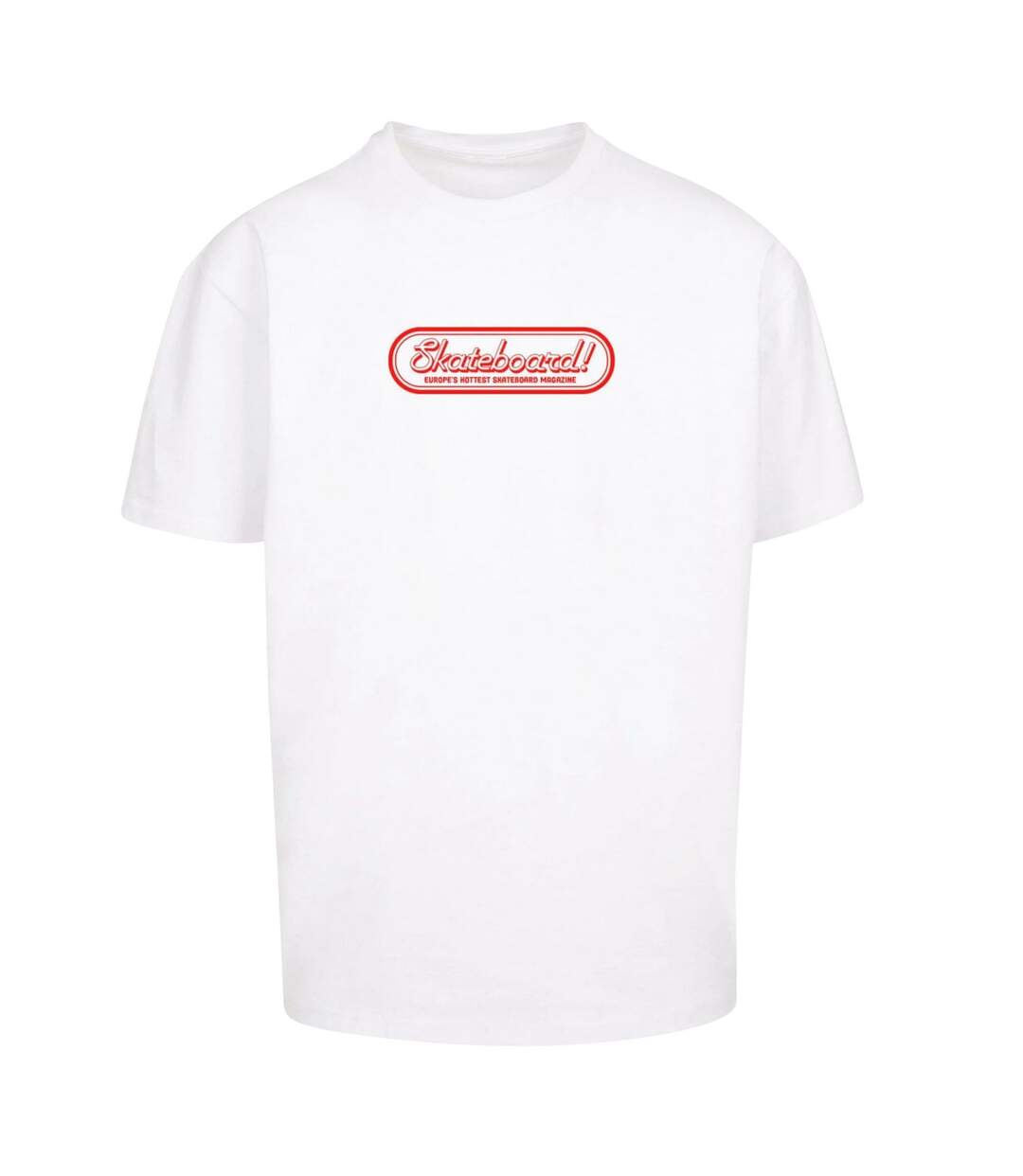 Mens The Skateboard Magazin Logo Oversized T-shirt Blanc MerchCode-2