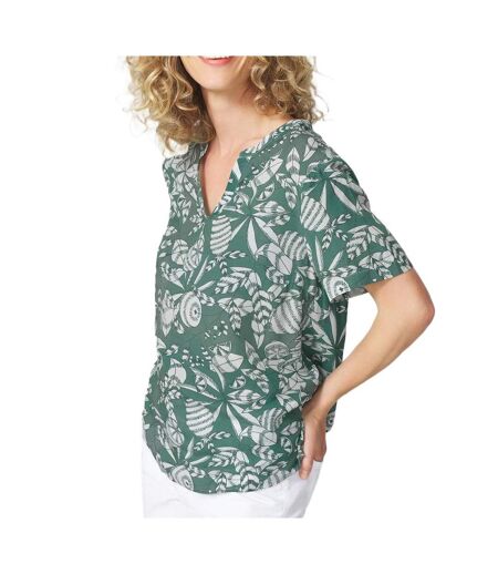 Blouse vert à fleurs femme tbs janiemis - 36