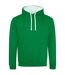 Sweat à capuche varsity femme vert kelly / blanc Awdis-1