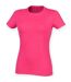 Womens/ladies feel good t-shirt fuchsia SF