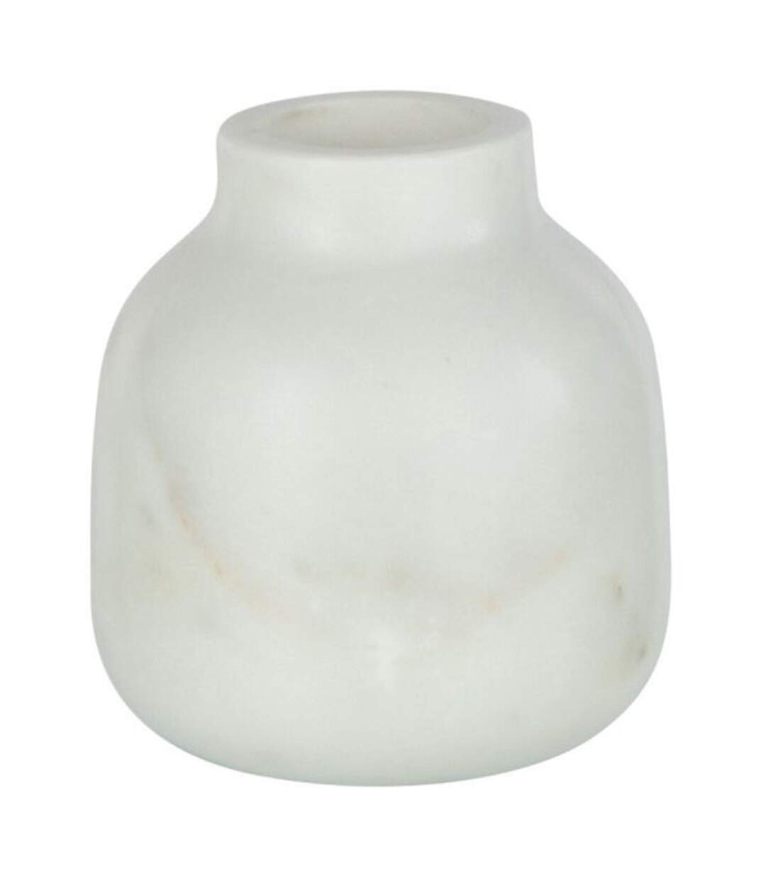 Vase Bouteille Déco Marbre 10cm Blanc-1