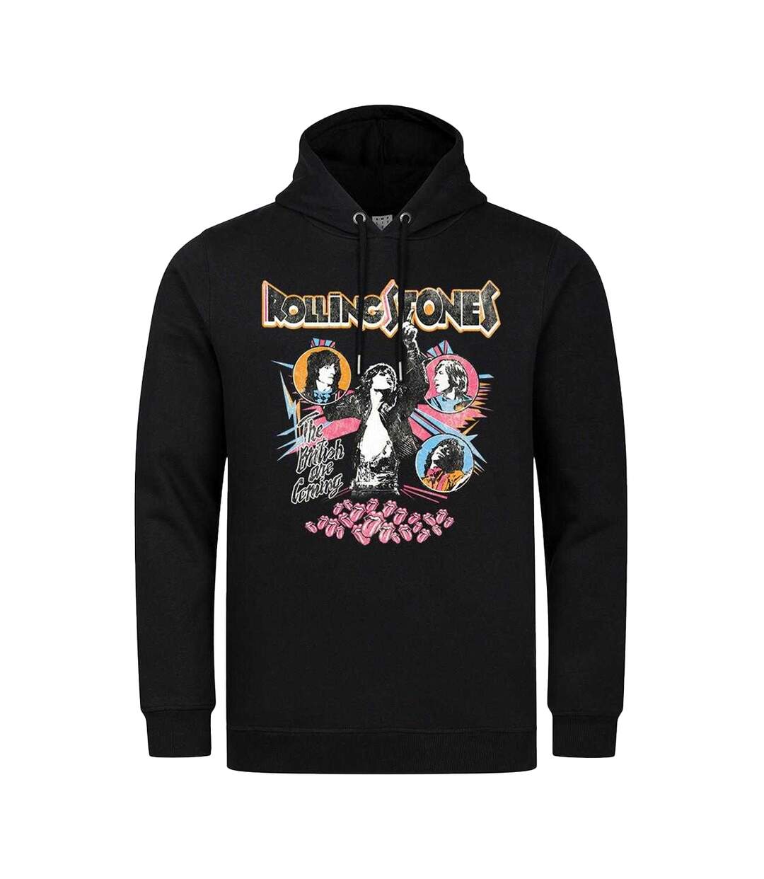 Unisex Adult British Are Coming The Rolling Stones Hoodie Black Amplified-1