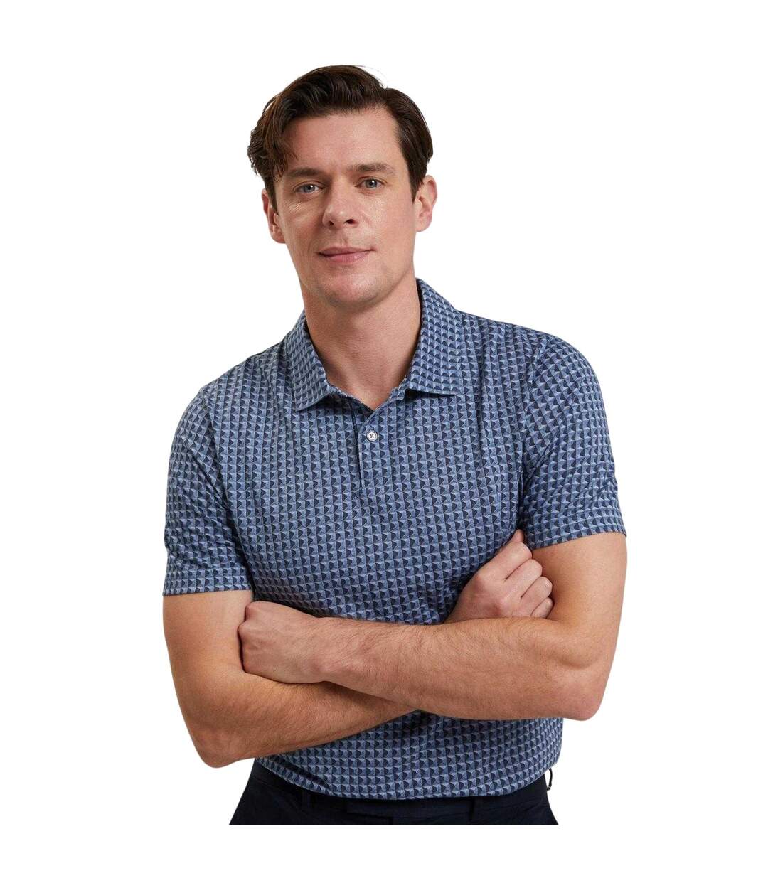 Polo Manches Courtes Motif/style Géométrique Homme Bleu Marine Ted Baker-4