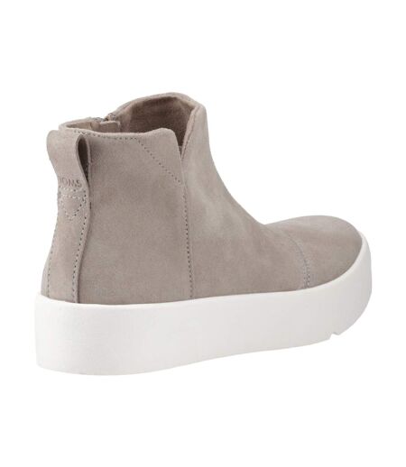Womens/ladies Verona Suede Mid Cut Ankle Boots Taupe Toms