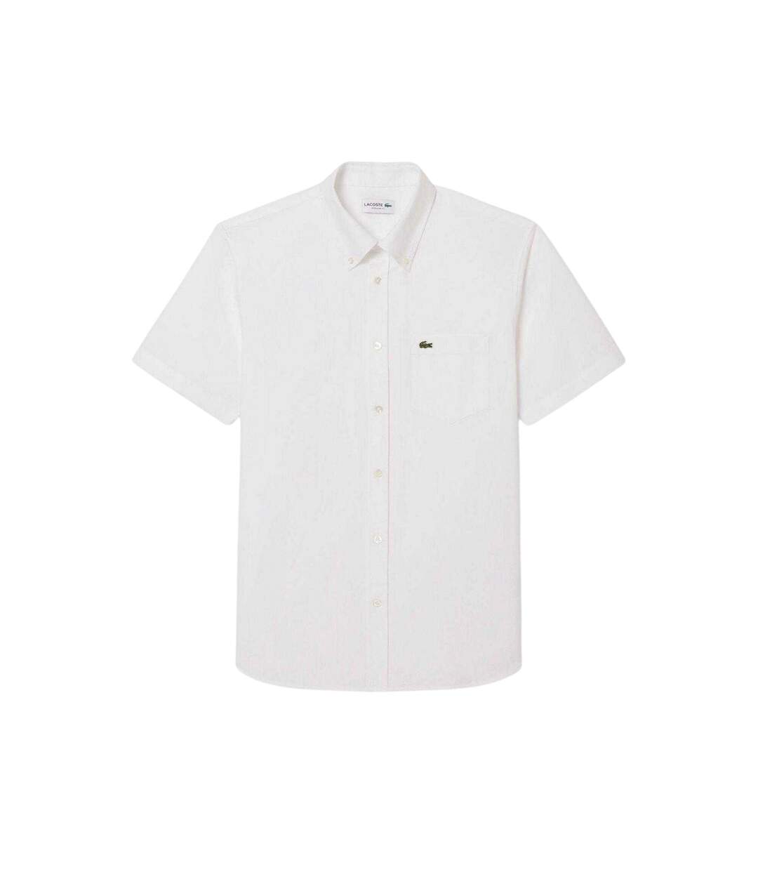 Mens Embroidered Logo Oxford Shirt White Lacoste-2