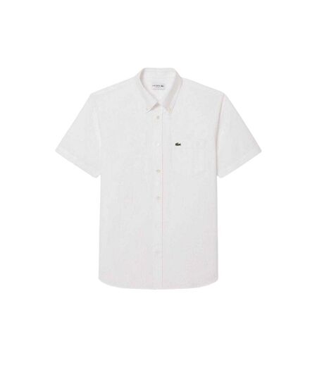 Mens Embroidered Logo Oxford Shirt White Lacoste