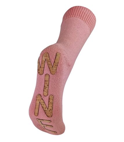 Ladies Fleece Lined Novelty Wine Slipper Socks