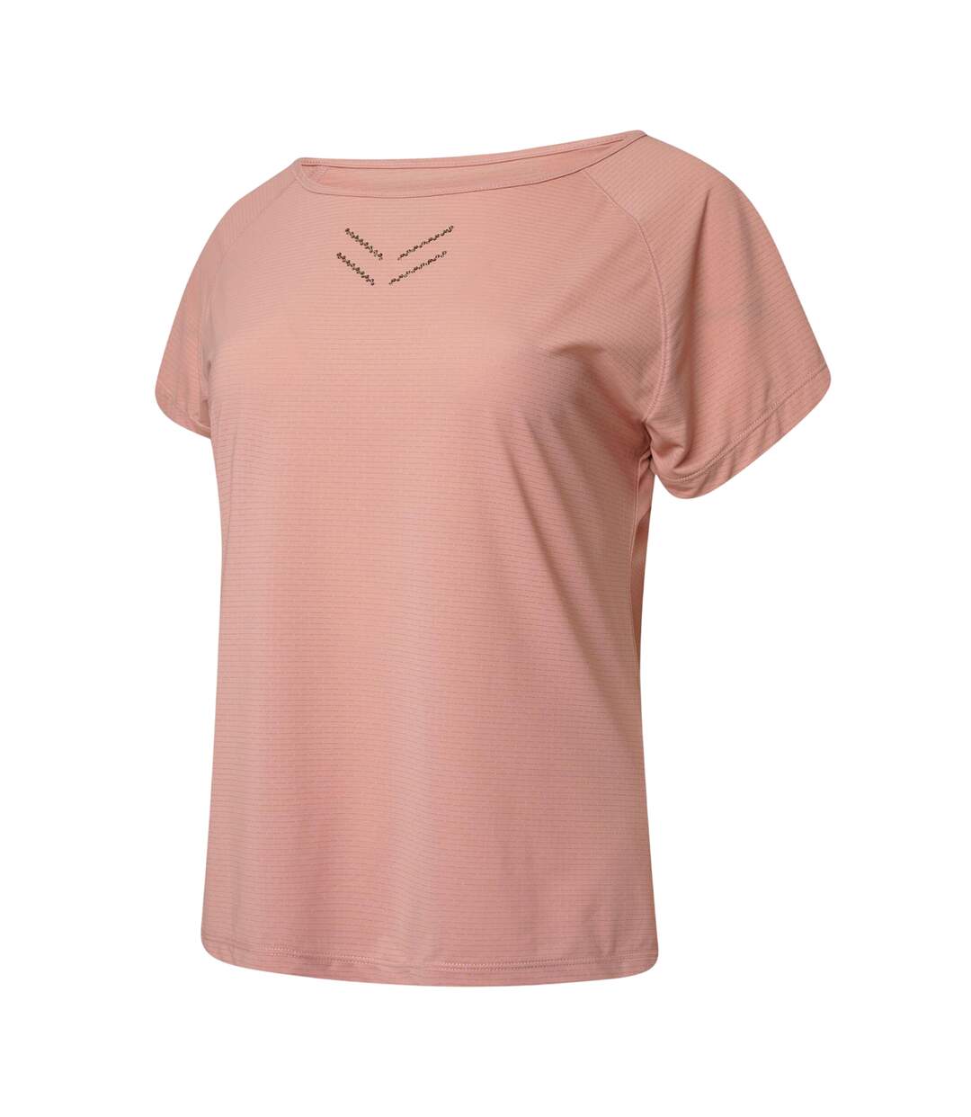 Womens/ladies Crystlz Plain Crew Neck T-shirt Powder Pink Dare 2B-3