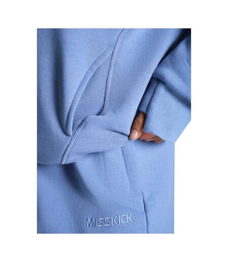 Womens/ladies Medias Pullover Hoodie Dusky Blue Miss Kick