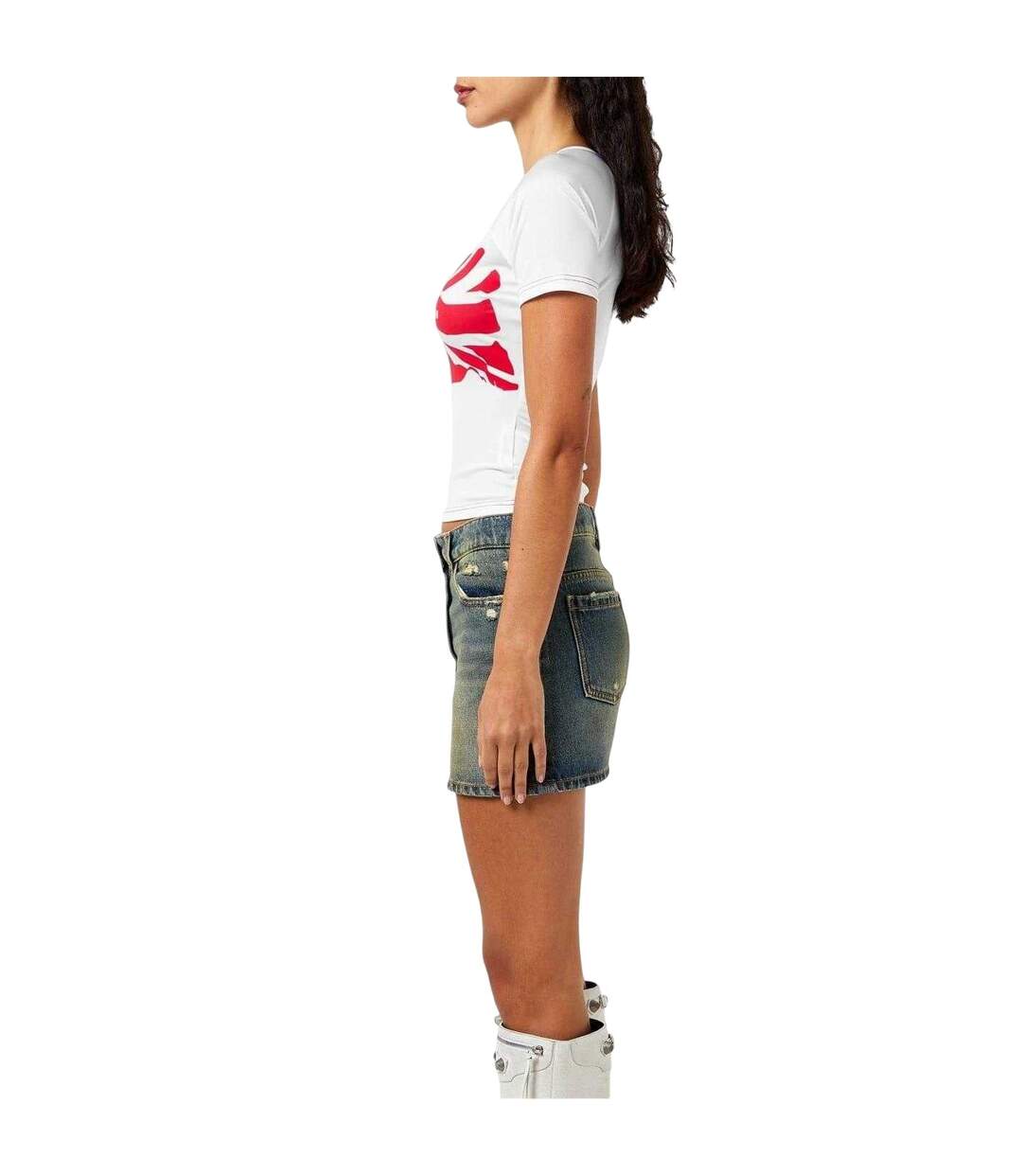 Womens/ladies Union Jack T-shirt White Sinead Gorey-4