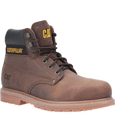 Mens Powerplant Gyw Leather Safety Boot Brown Caterpillar