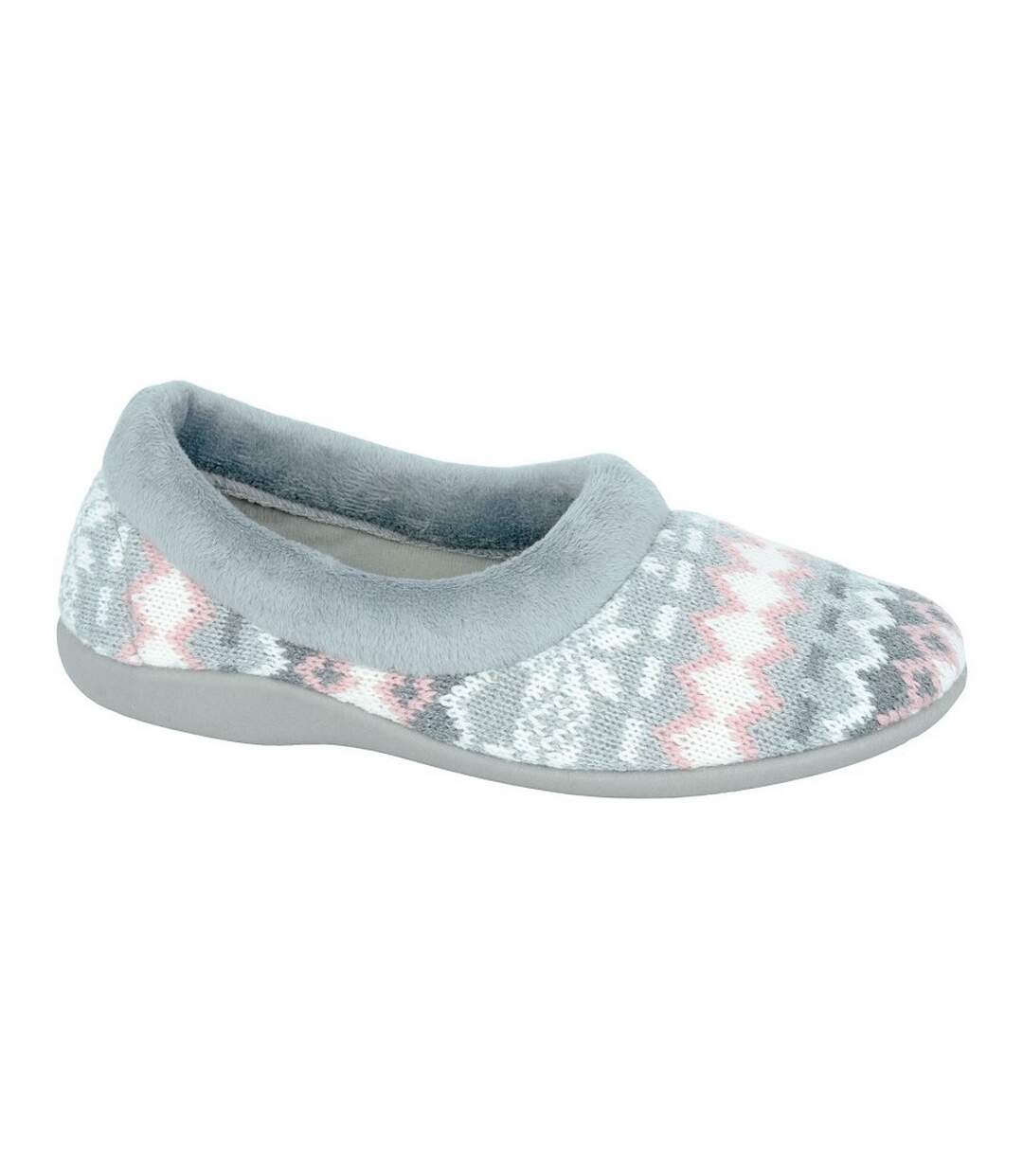 Chaussons Motif/style Tricoté Janine Femme Gris Sleepers-1