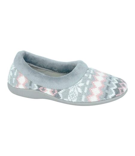 Chaussons Motif/style Tricoté Janine Femme Gris Sleepers