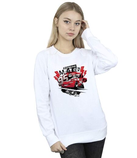 Disney - Sweat CARS LIGHTNING MCQUEEN COLLAGE - Femme (Blanc) - UTBI11969