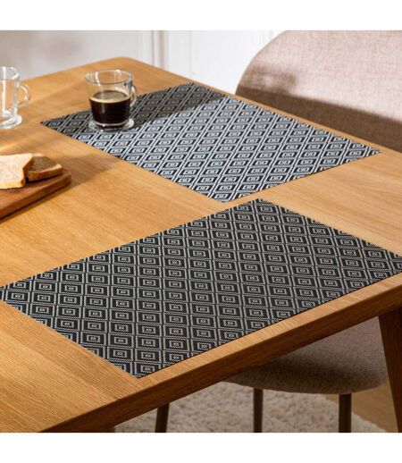 Set de Table Géométrique 45x30cm Noir