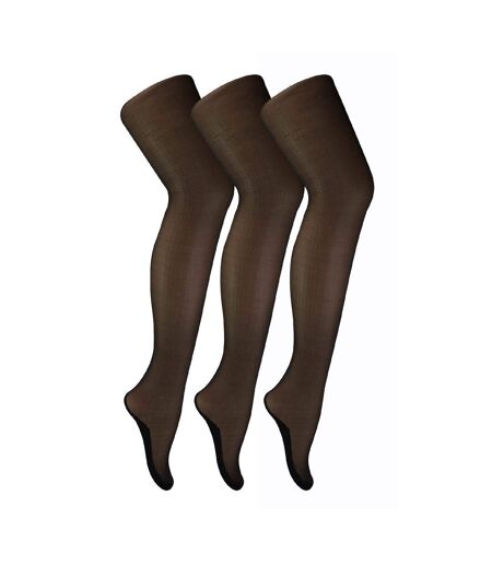 3 Pair 40 Denier Seamed Ultra Sheen Ladies Tights with Line Up the Back