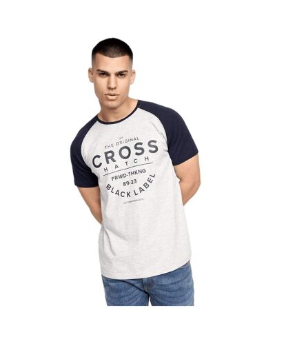 Crosshatch - T-shirts JIMLARS - Homme (Gris chiné / Bleu marine) - UTBG260