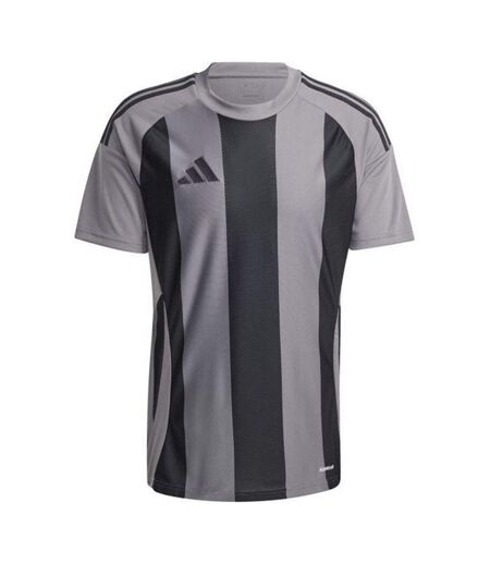 Maillot De Foot Style À Rayures Homme Noir Gris Adidas