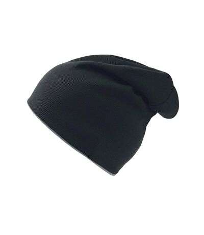 Atlantis Extreme Reversible Jersey Slouch Beanie (Black/Grey) - UTAB178