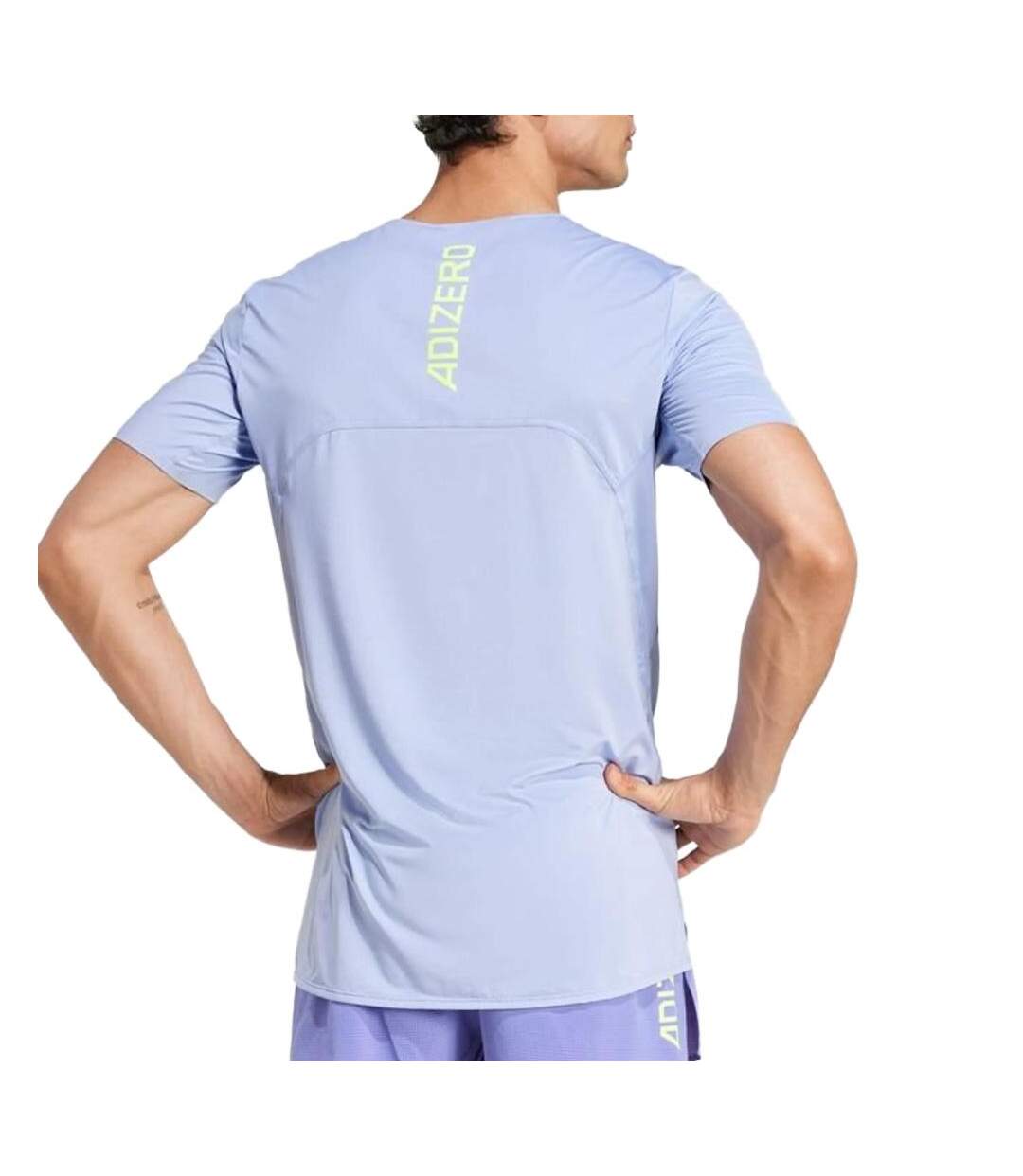 T-Shirt bleu/mauve homme adidas adizero tee-2