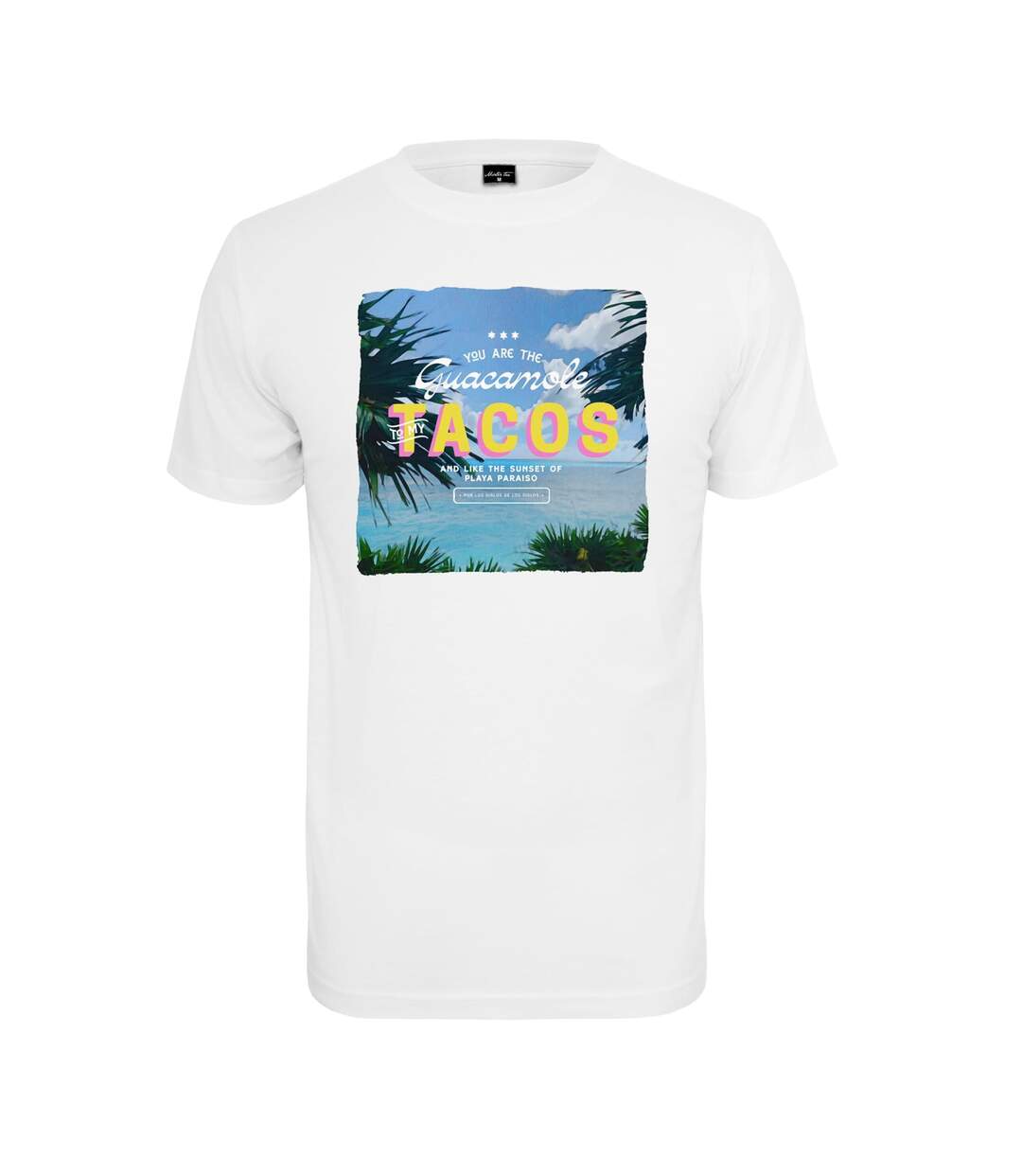 T-shirt Hommes Tacos Blanc Mister Tee-1