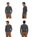 Pull gris tendance pour homme - Longues manches et col en V - Décontracté et stylé-3