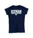 Womens/ladies Iceman Back Print Fitted T-shirt Blue Top Gun-3