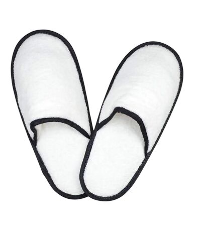 Chaussons Adulte Blanc Noir The One Towelling