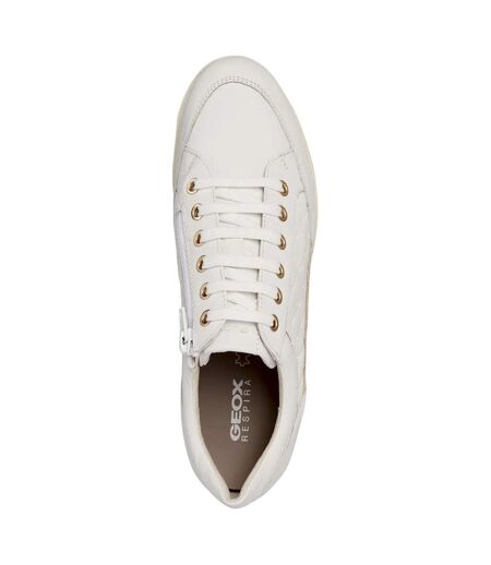 Geox Womens/Ladies D Myria Leather Sneakers (White) - UTFS10398