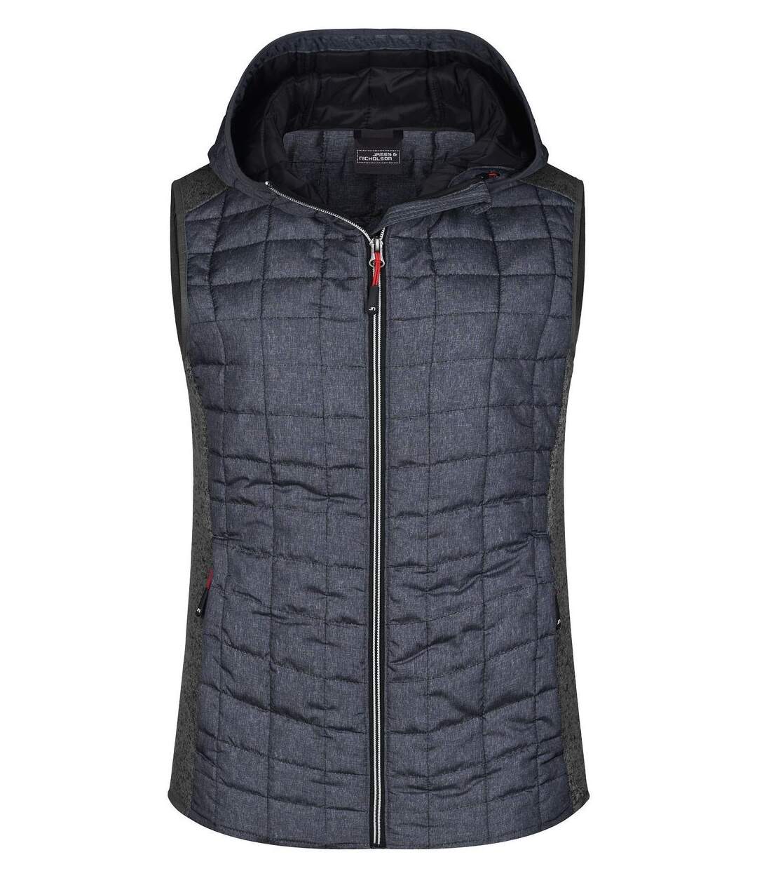 Veste tricot matelassée sans manches - femme - JN767 - gris foncé et anthracite