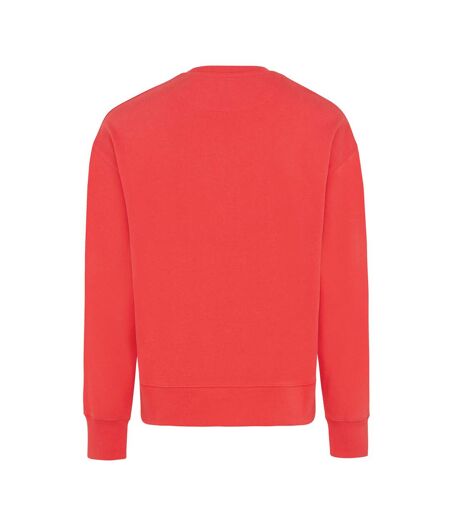 Unisex adult kruger recycled cotton crew neck relaxed fit sweatshirt luscious red Iqoniq