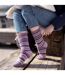Ladies Non Slip Thermal Low Cut Slipper Bed Socks with Grips-5