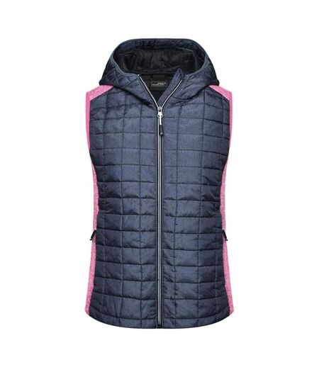 Veste Hybride Femme Rose Anthracite Chiné James And Nicholson