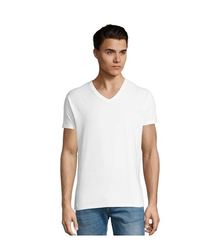 Mens Imperial V Neck T-shirt White SOLS
