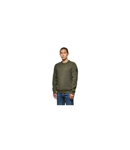 Mens Morello Rib Knit Jumper Green Weekend Offender