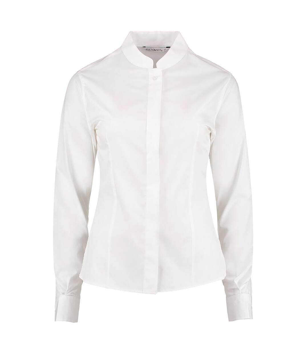 Kustom Kit Womens/Ladies Mandarin Collar Fitted Long Sleeve Shirt (White) - UTRW4507-1