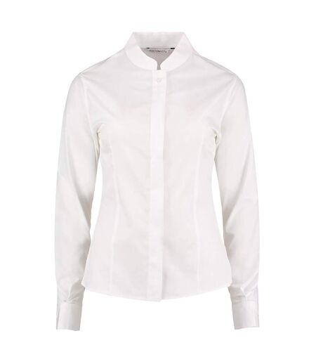 Kustom Kit Womens/Ladies Mandarin Collar Fitted Long Sleeve Shirt (White) - UTRW4507