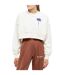 Womens/ladies Painted Cropped Sweatshirt White Palm Angels-1