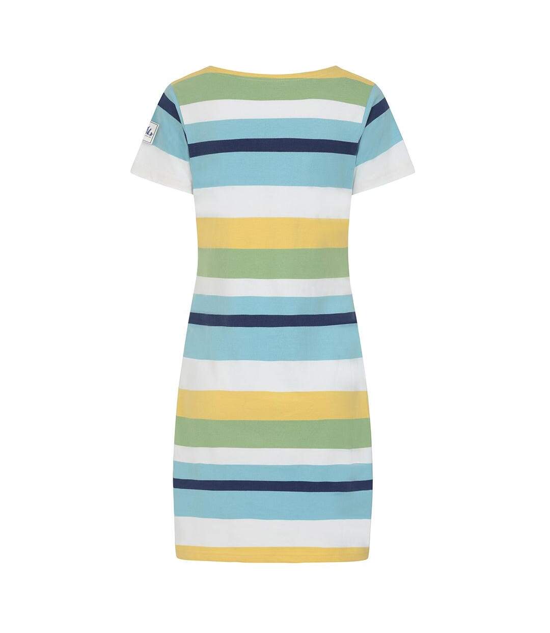 Robe T-shirt Motif/style Rayé Femme Vert Lazy Jacks-4