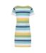 Robe T-shirt Motif/style Rayé Femme Vert Lazy Jacks-4