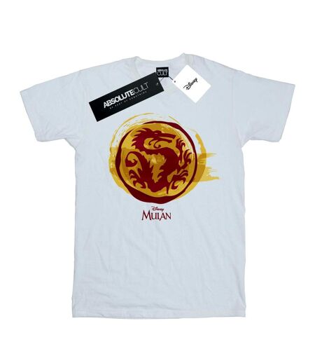 Disney Womens/Ladies Mulan Courage Dragon Symbol Cotton Boyfriend T-Shirt (Blanc) - UTBI18034