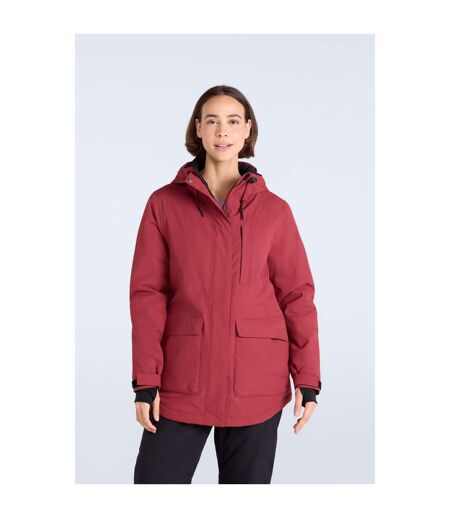 Womens/ladies Tignes Ski Jacket Red Animal