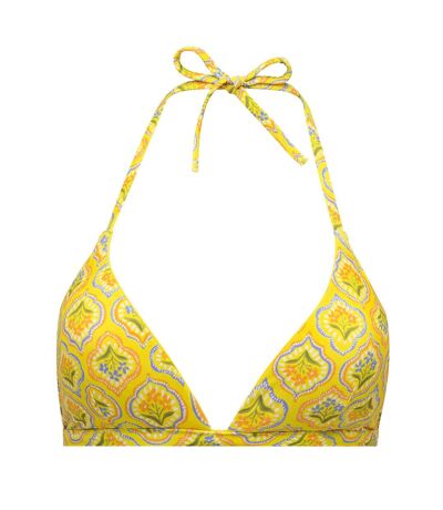 Haut de maillot de bain triangle reversible jaune Majolique