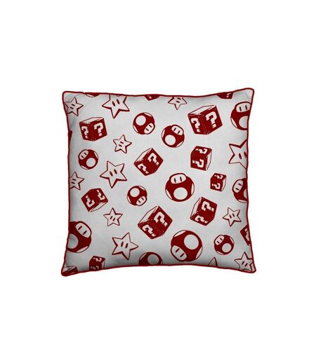 Super Mario Jump Filled Cushion (Red/White) (One Size)